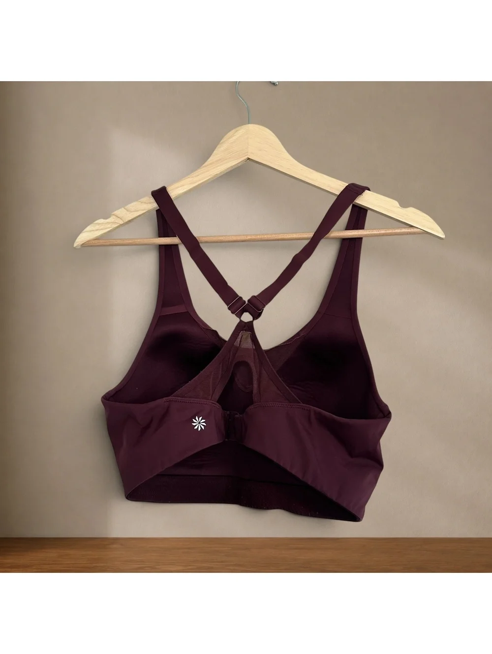 Athleta Advance Sports Bra High Impact Clasp Back Maroon 36C